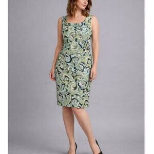 Y2K Dressbarn Retro Mod Sleeveless Sheath Dress Womens 4 Bold Abstract Print